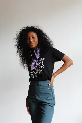 1970s Purple Tiger Print Scarf