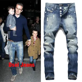 2018 New Fashion Diesel Brand Men Jeans  Washed Printed Jeans For Men Casual Pants Italian