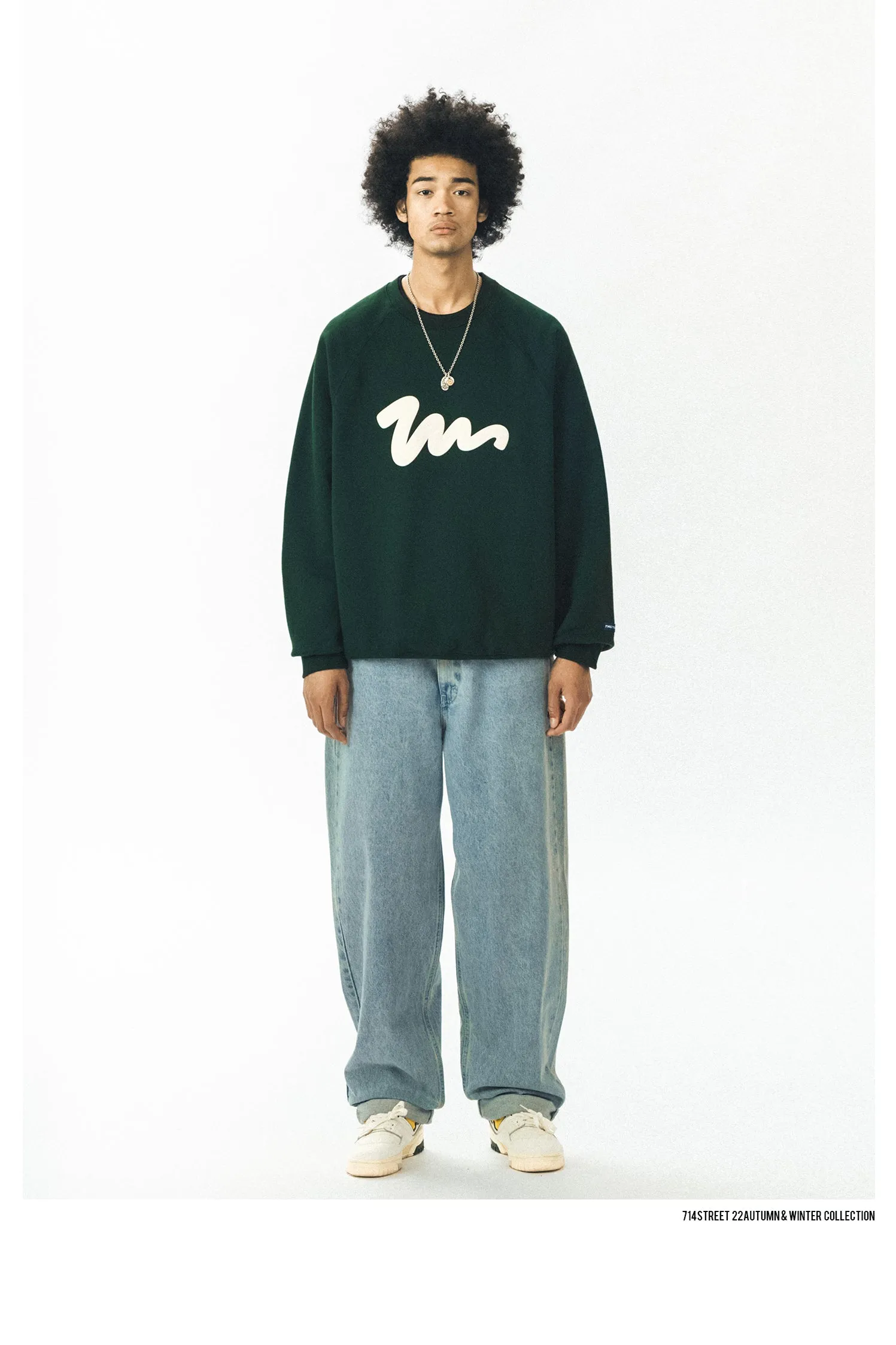 714street ラグランスリーブロゴスウェット 714ST083