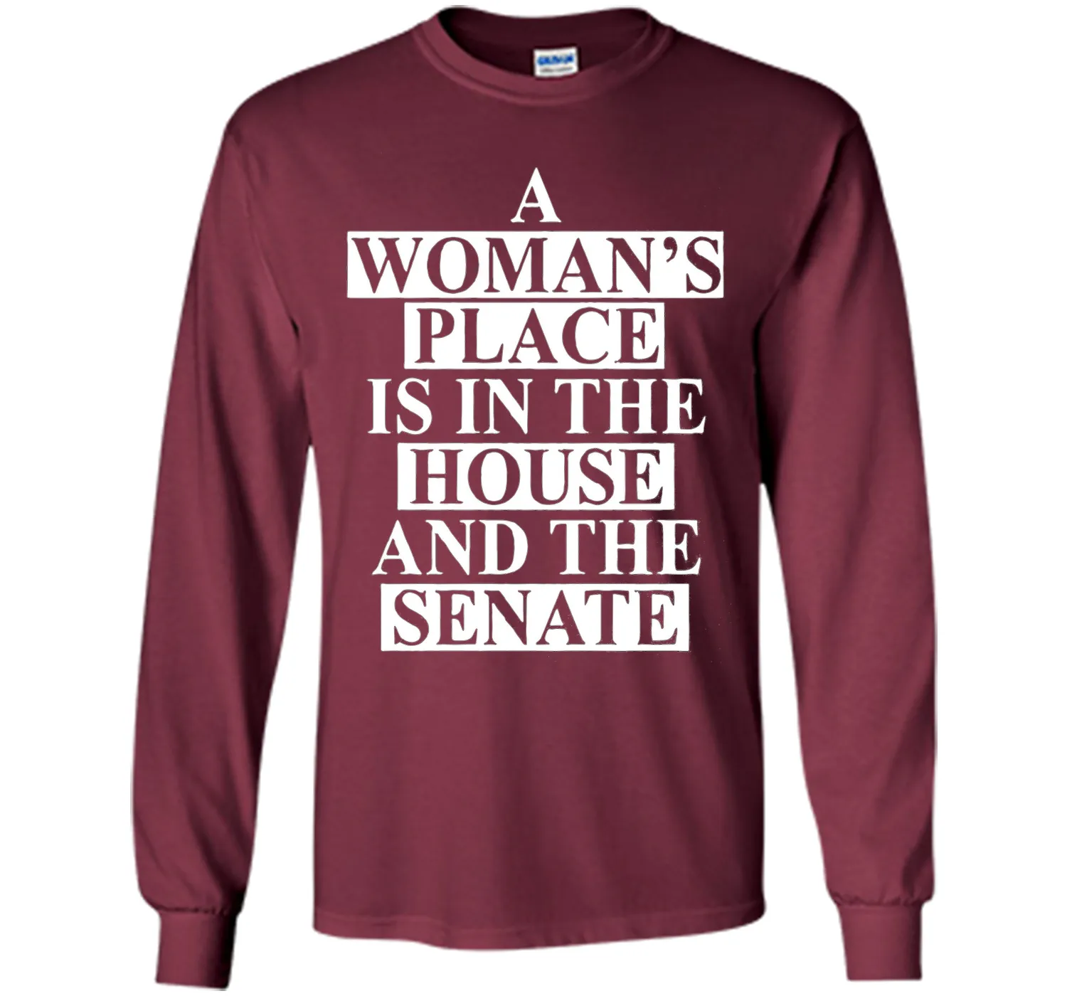 a wonma's place is in the house and the senate t-shirt