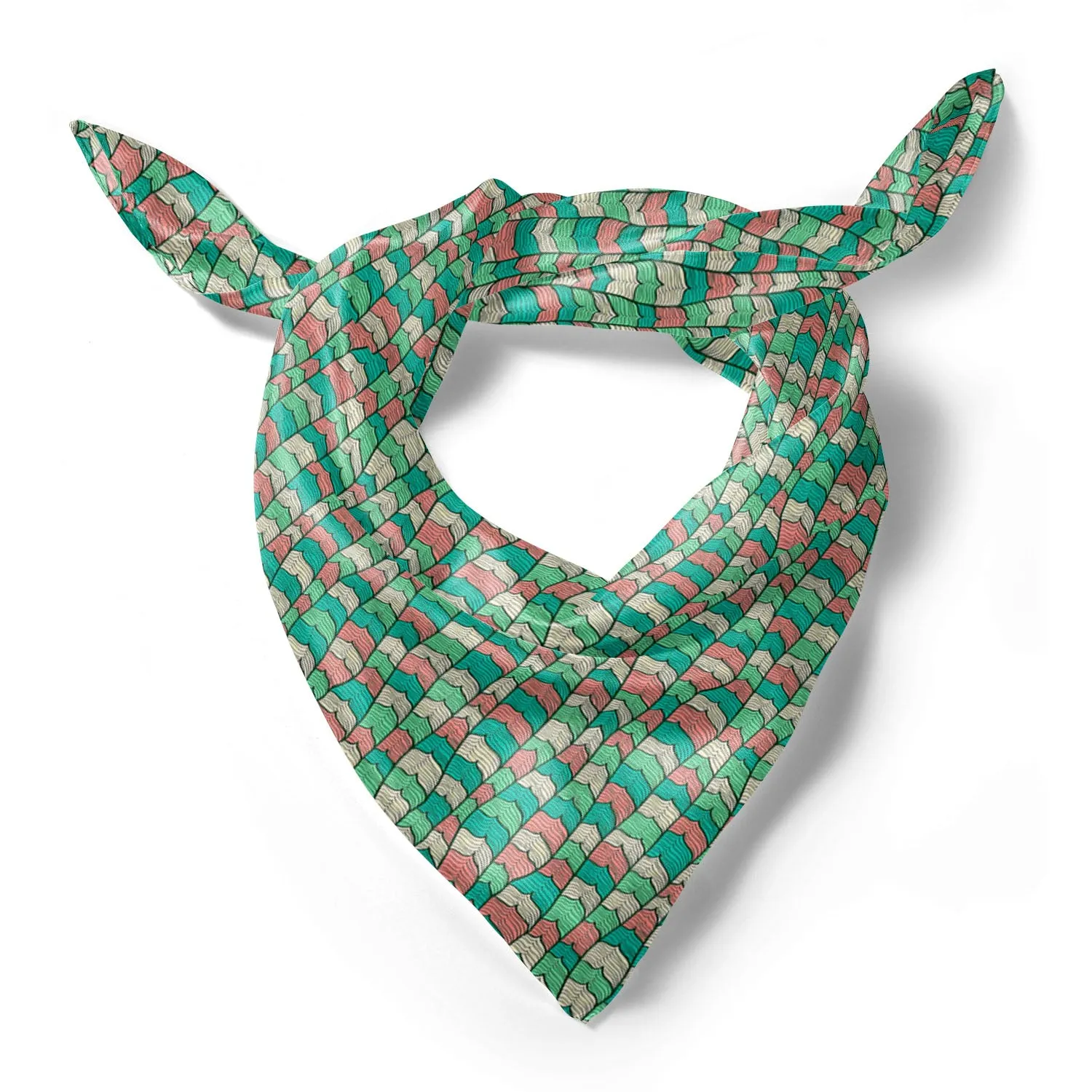 Abstract Waves Printed Scarf | Neckwear Balaclava | Girls & Women | Soft Poly Fabric