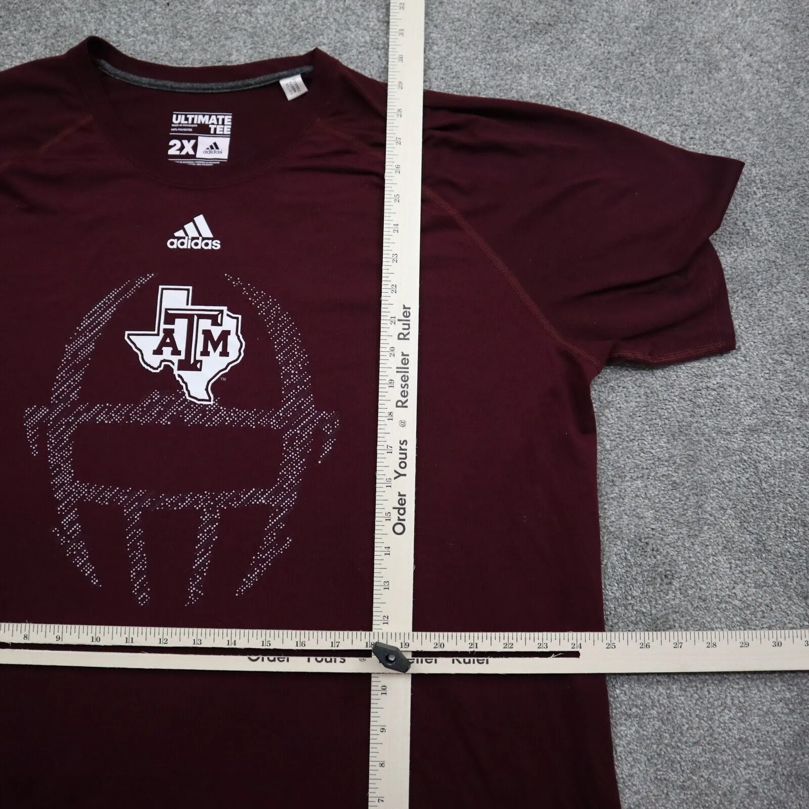Adidas Mens Graphics Ultimate T Shirt Short Sleeves Round Neck Maroon Size 2X