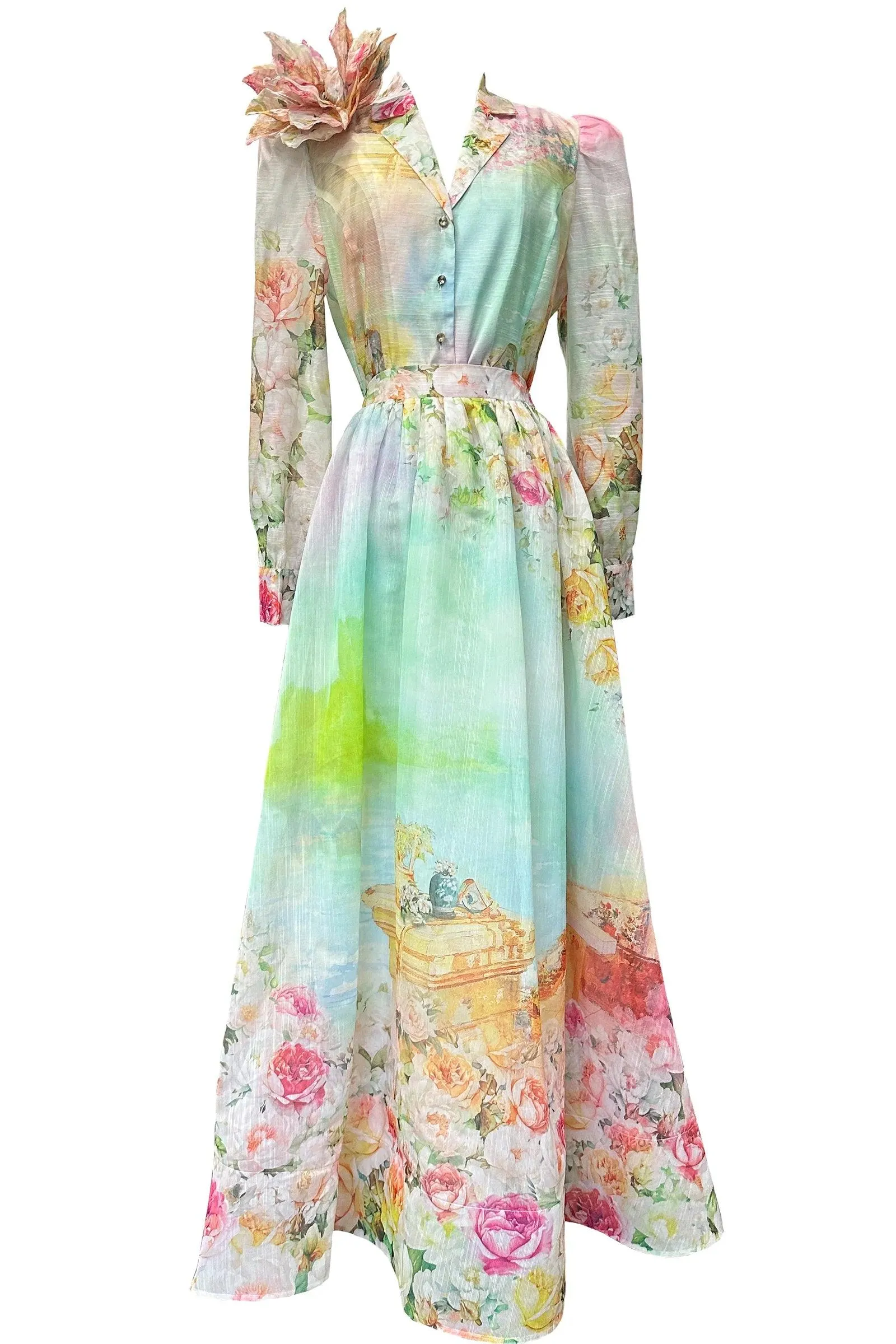 ARTISTIC FLOWER MAXI SKIRT SET