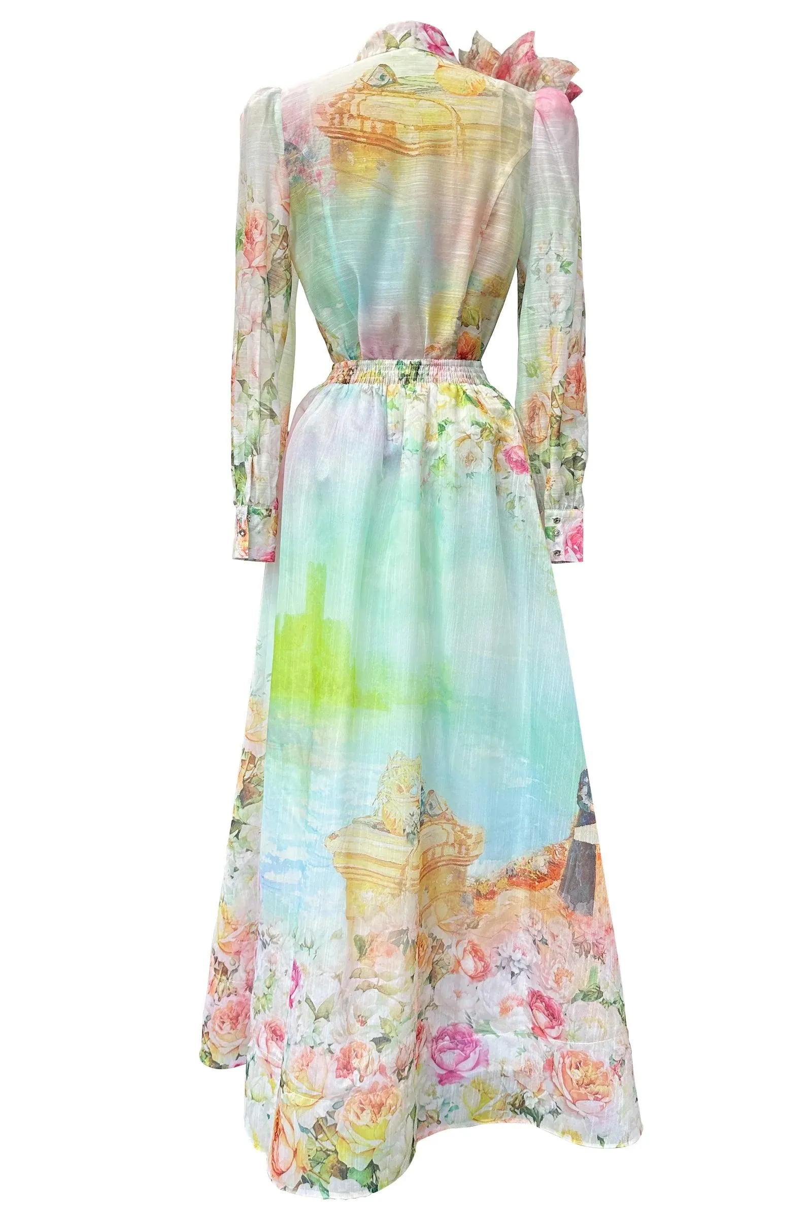 ARTISTIC FLOWER MAXI SKIRT SET