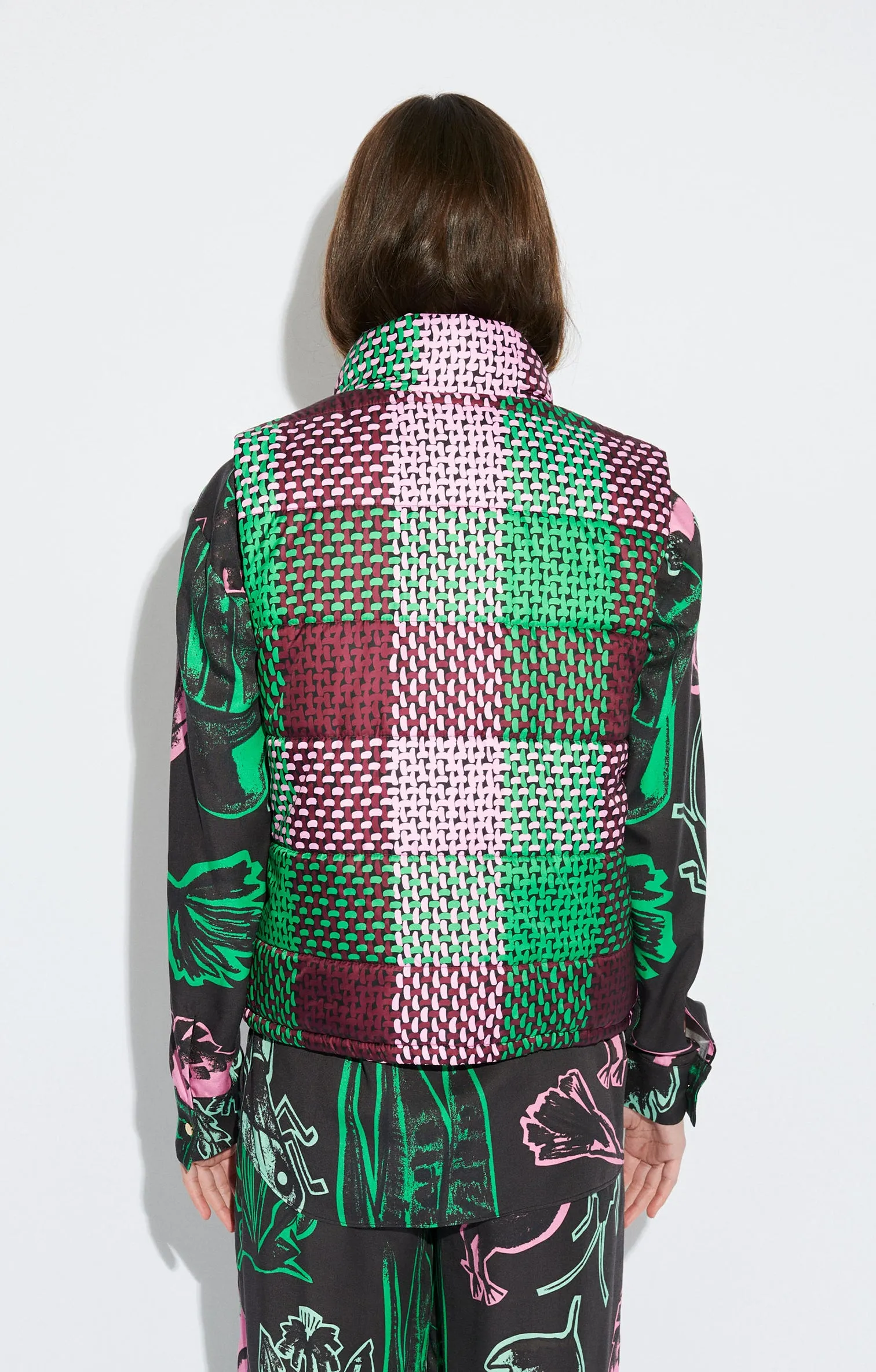 ASPEN puffer vest 'checked green'