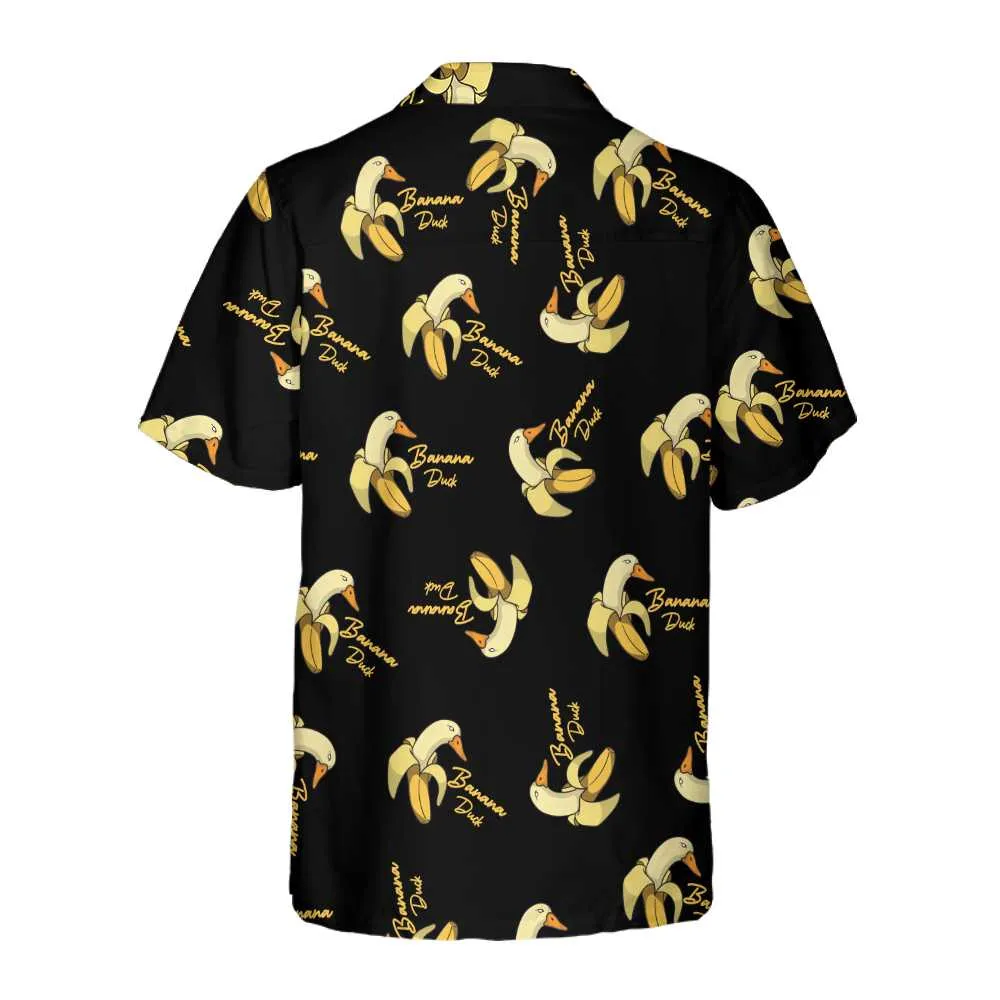 Banana Duck Hawaiian Shirt, Funny Banana Shirt For Adults, Banana Pattern Shirt