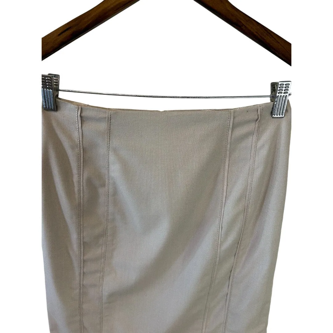 Beige Pencil Skirt Professional Wear