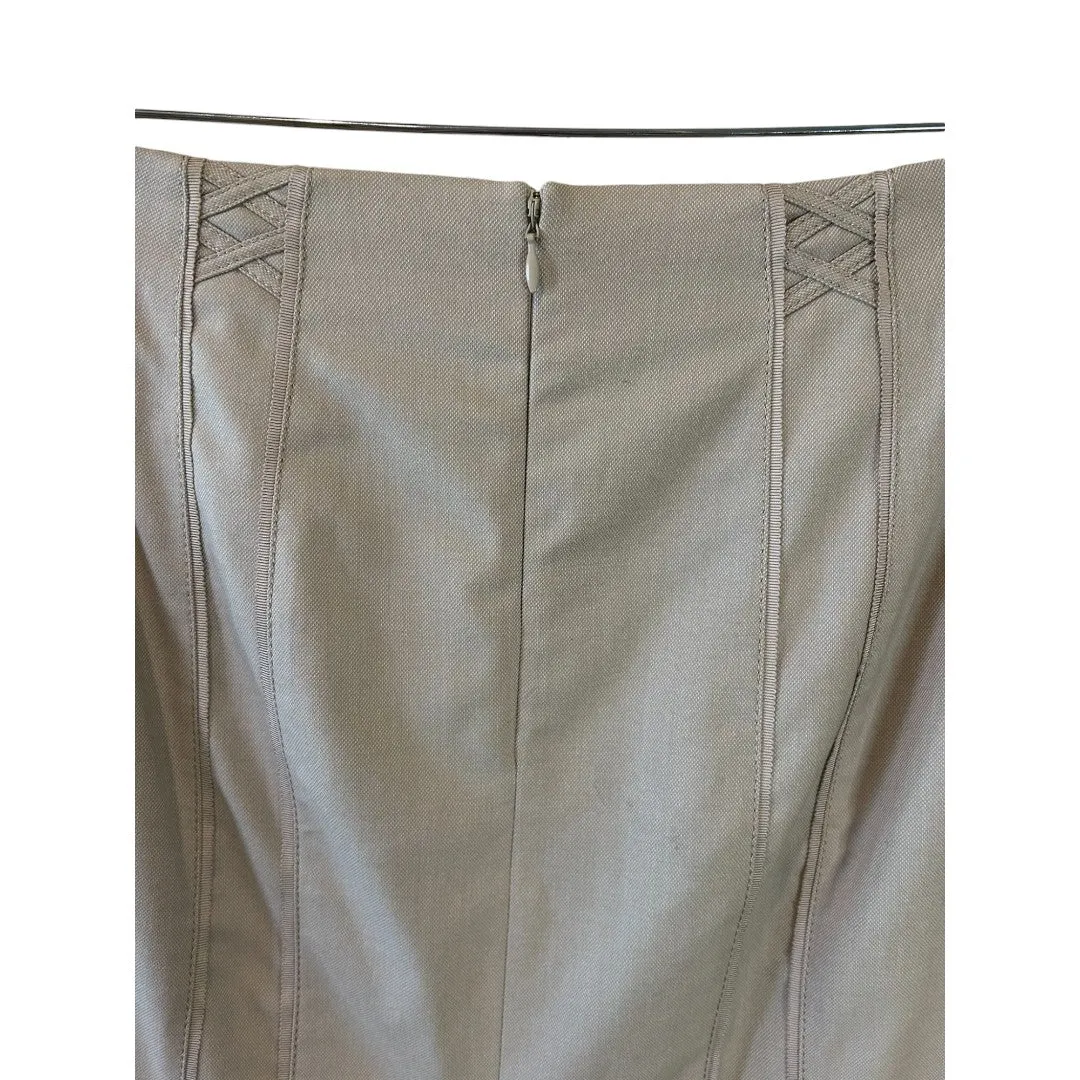 Beige Pencil Skirt Professional Wear