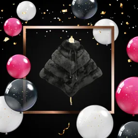 Blac Beauty- Fox Fur Poncho