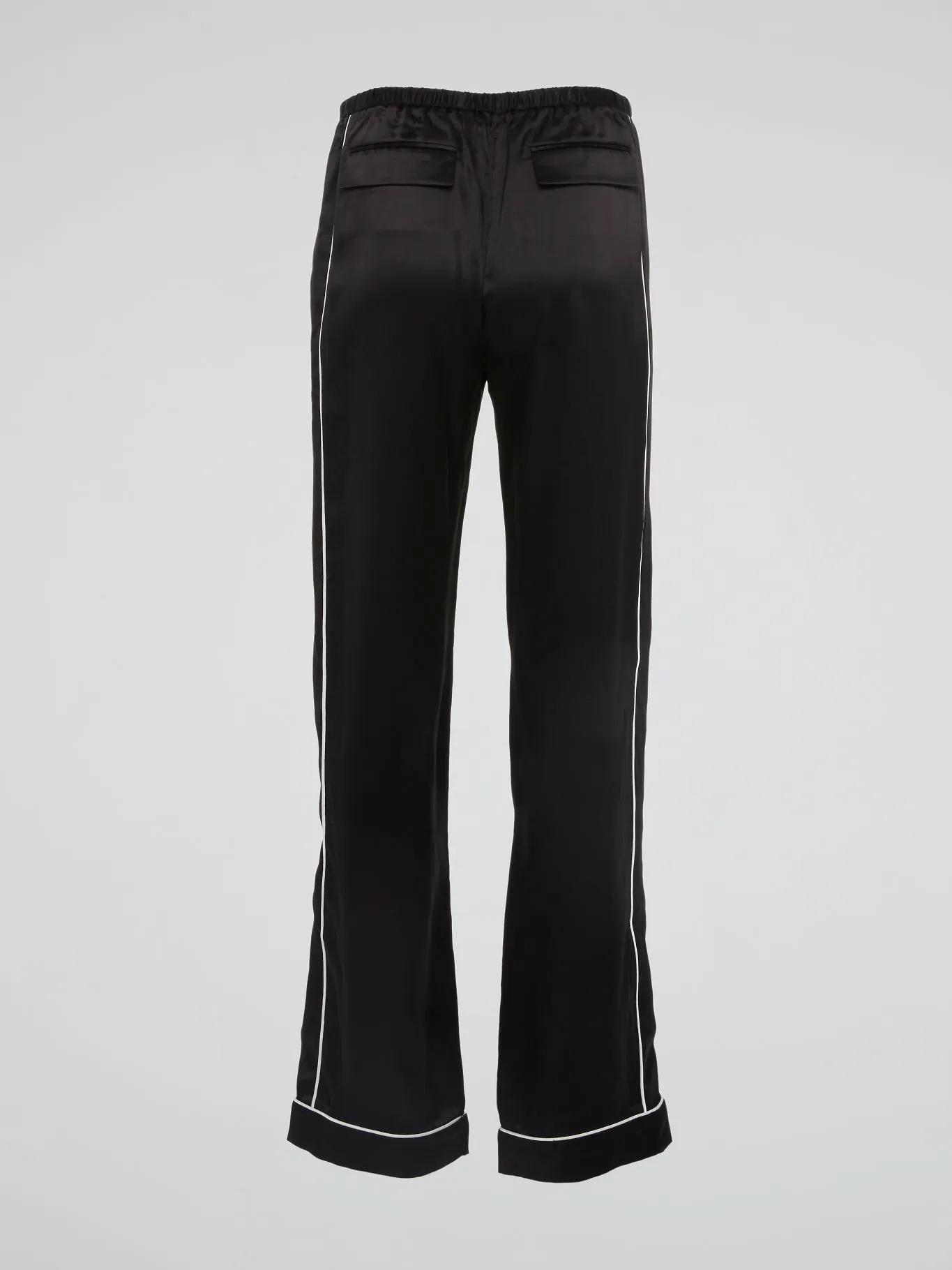 Black Contrast Lining Flared Pants