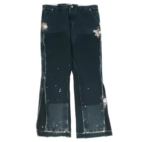 Black Paint Splatter La Flare Carpenter Pants Denim Jeans