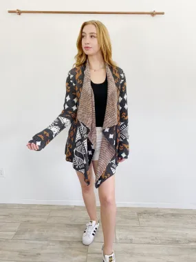 Blu Pepper Knit Fall Cardigan Shaw Large
