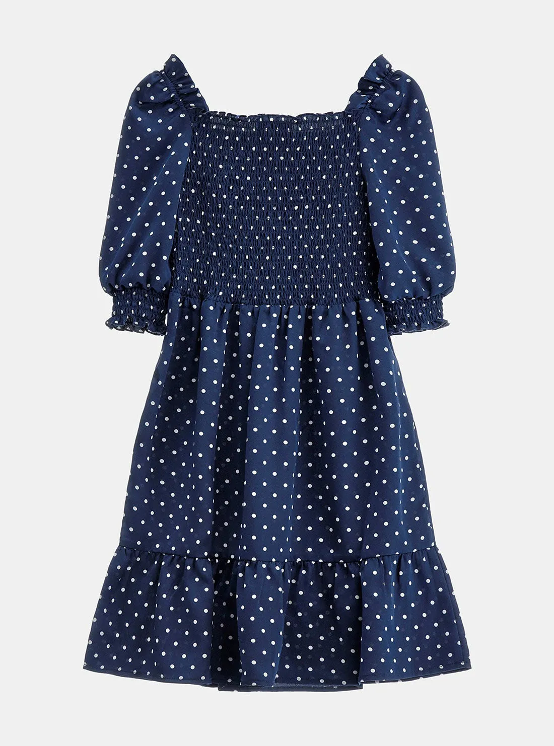 Blue Polka Dot Satin Maxi Dress (7-16)