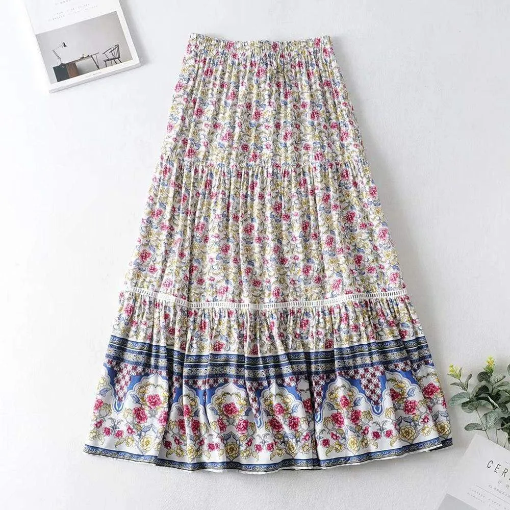 Bohemian Casual Beach Skirt