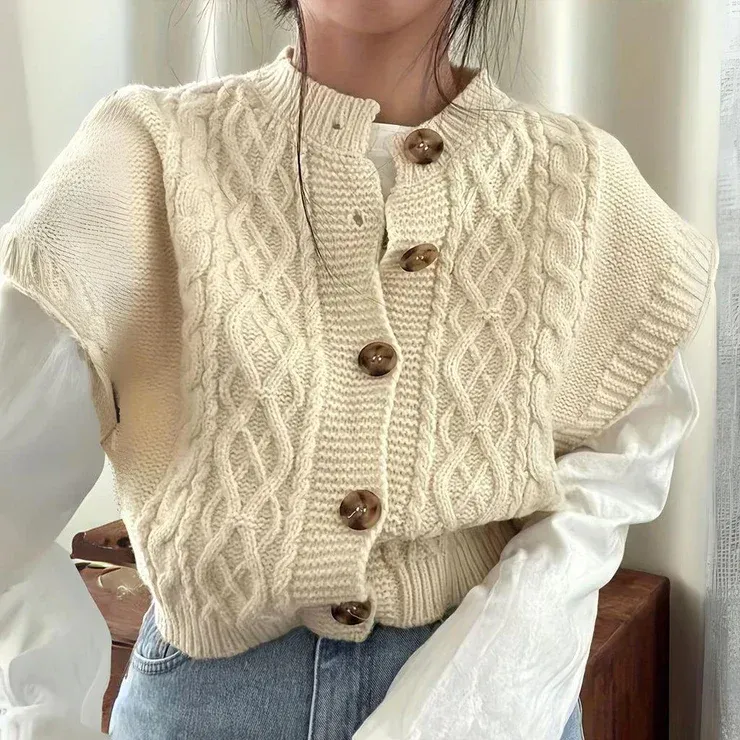 Bouwina Vest | Vrouwen Mouwloos Gebreid Vest