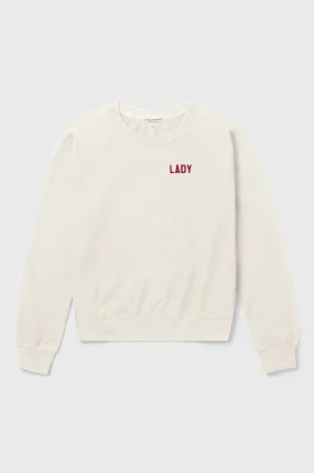 BRENTWOOD SWEATSHIRT IN LADY VANILLA & WINE EMBROIDERY