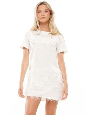 BRIDE Beaded Drop Waist T-Shirt Dress