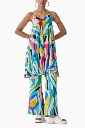 Brush Stroke Kurta And Pants Co-ord