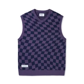 Checker Knit Vest - Navy / Indigo