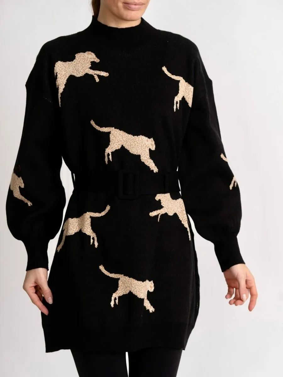 CHEETAH DRESS (Black)