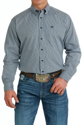 CINCH STRIPED LIGHT BLUE/NAVY LS BUTTON SHIRT