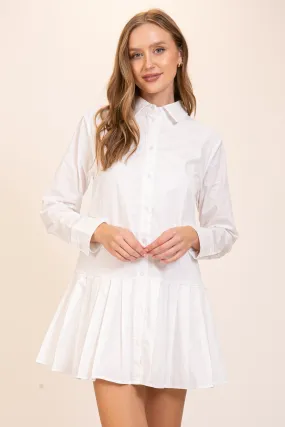 Classic Pleated Shirt Dress