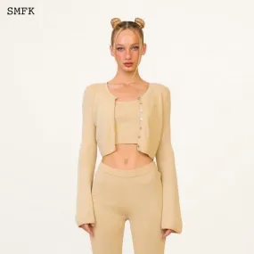 Compass Hug Knitted Sporty Vest Top Golden Sand