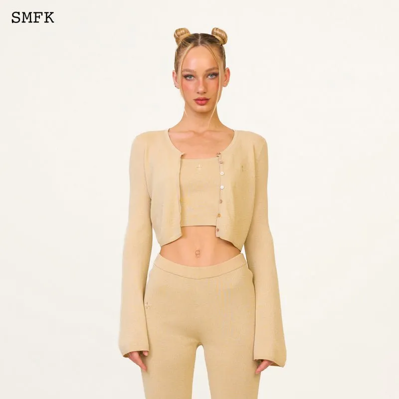 Compass Hug Knitted Sporty Vest Top Golden Sand