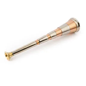 Copper Fox Hunting Horn with Four Bands and Brass Mouthpiece
