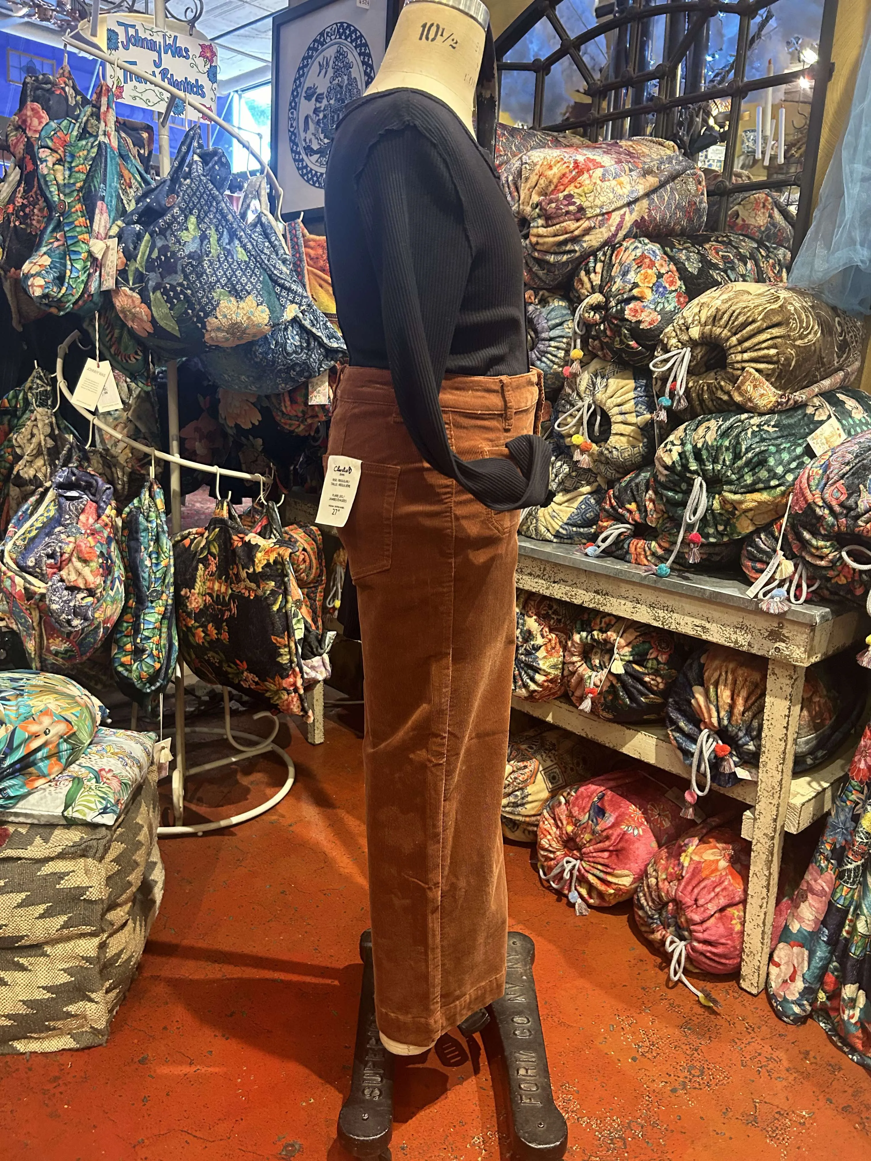 Corduroy Cropped Flare Pants