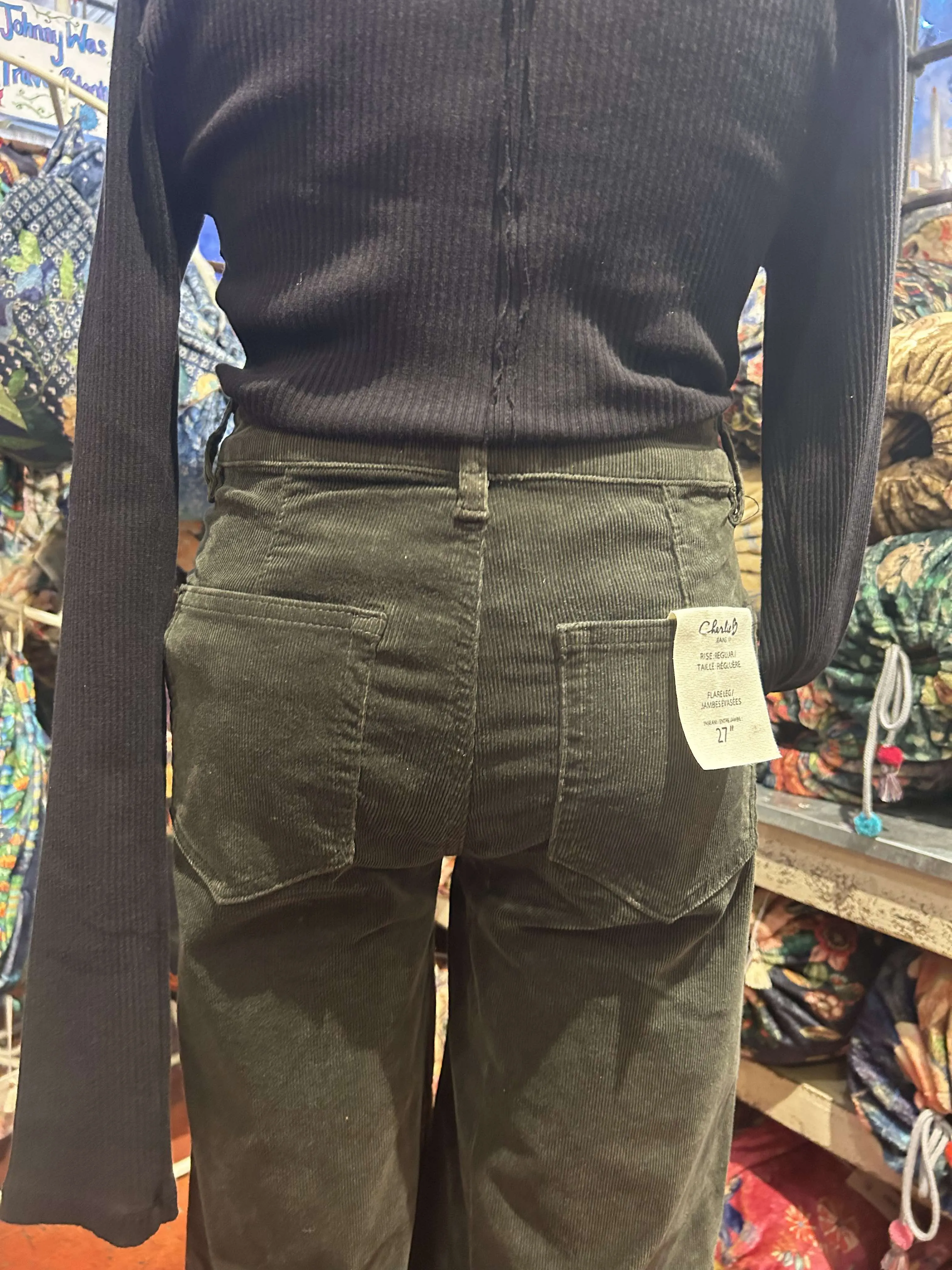 Corduroy Cropped Flare Pants