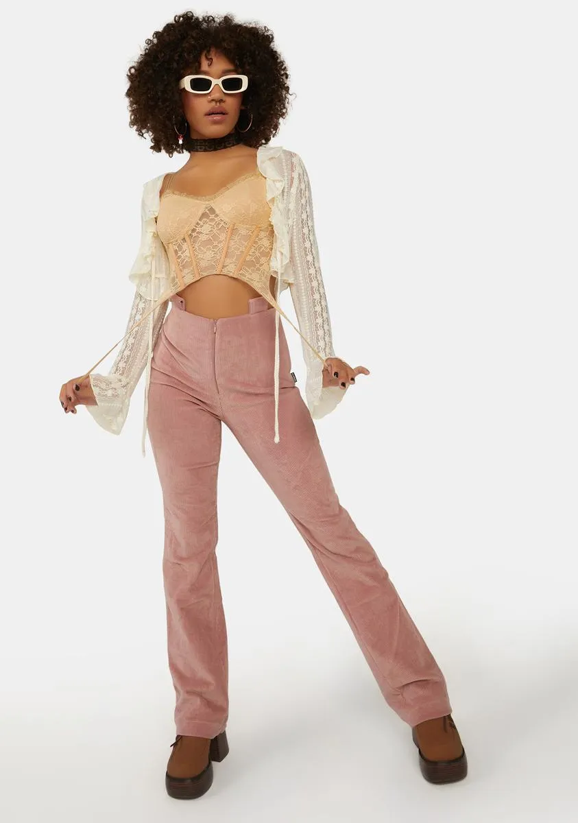 Corduroy Zip Pants