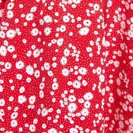 Corina Flower Dot Print Midi Tea Dress - Red