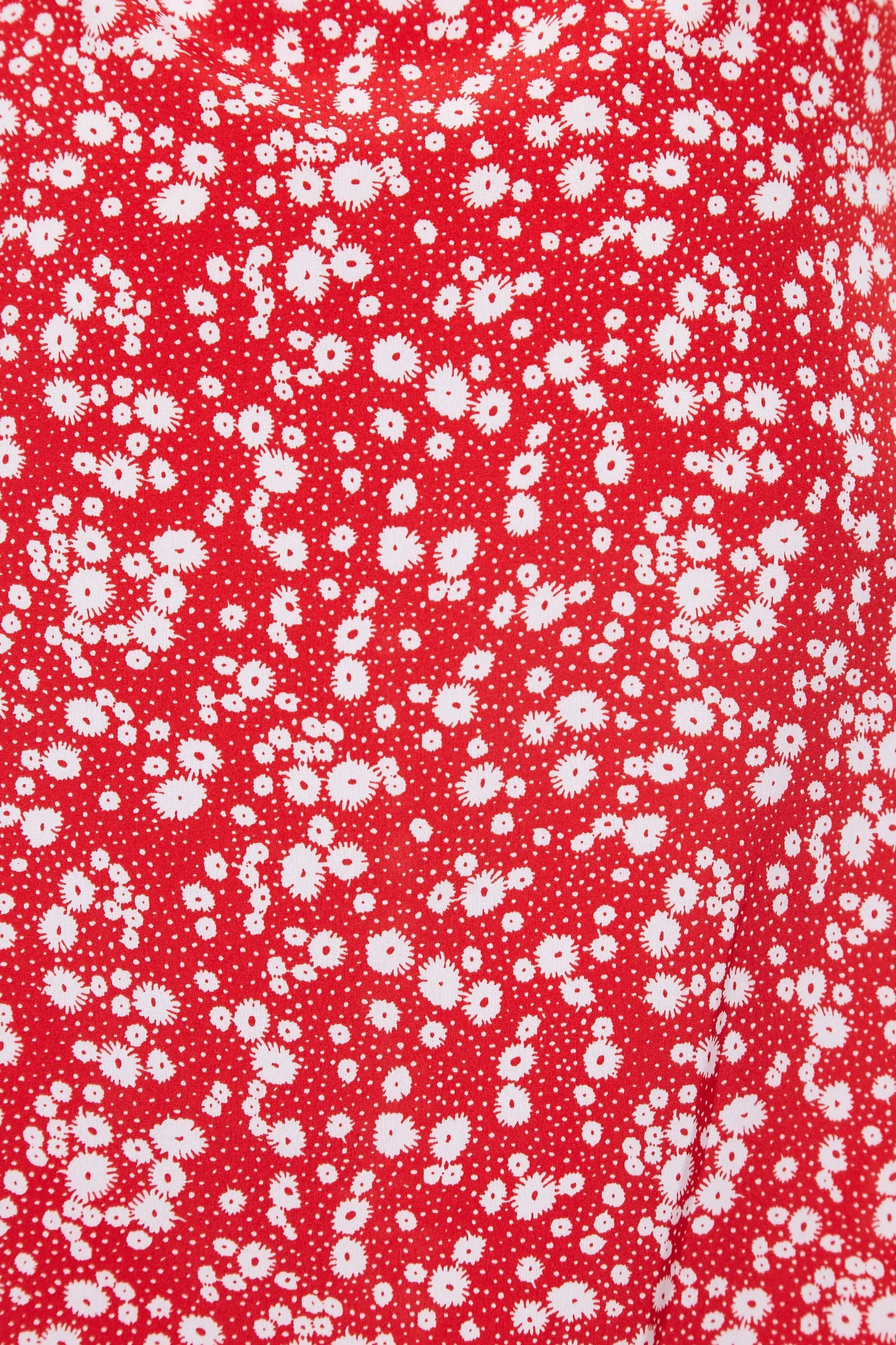 Corina Flower Dot Print Midi Tea Dress - Red