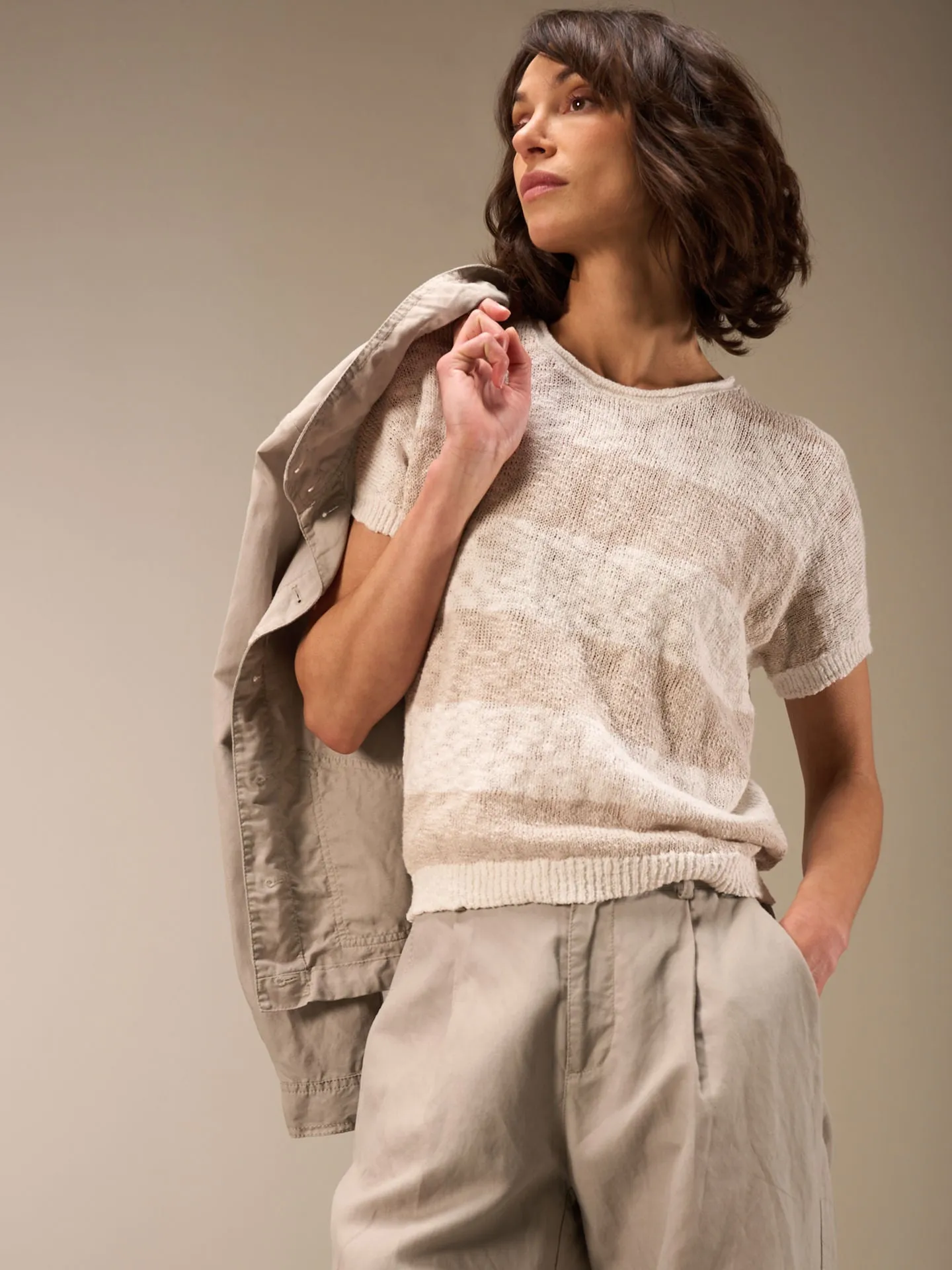 Crewneck Stripped Knit Top
