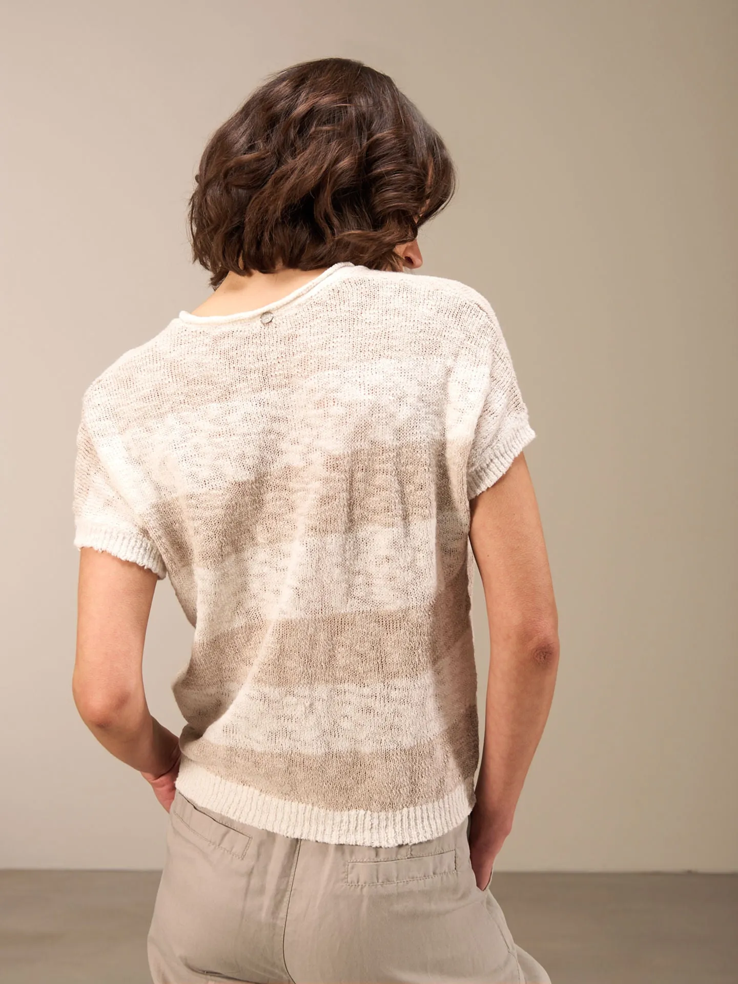Crewneck Stripped Knit Top