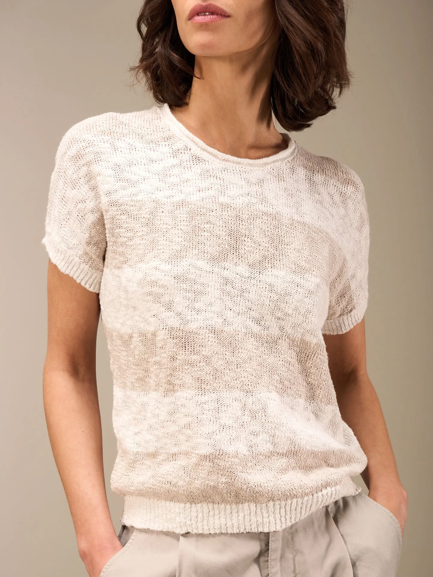 Crewneck Stripped Knit Top