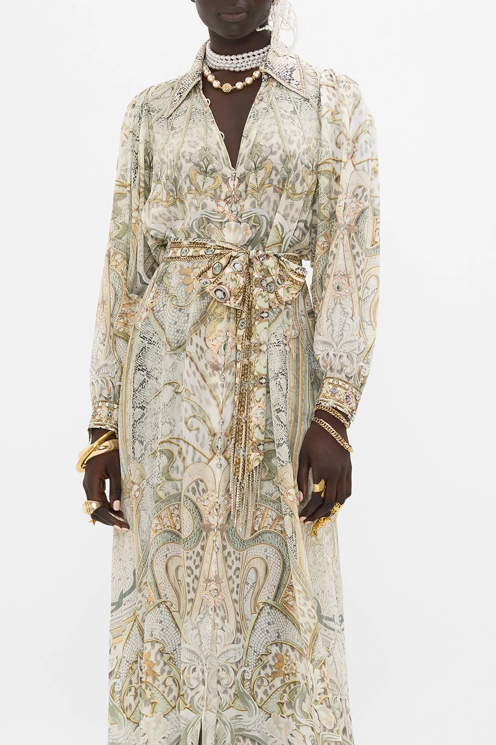 CURVED COLLAR SHIRT DRESS IVORY TOWER TALES