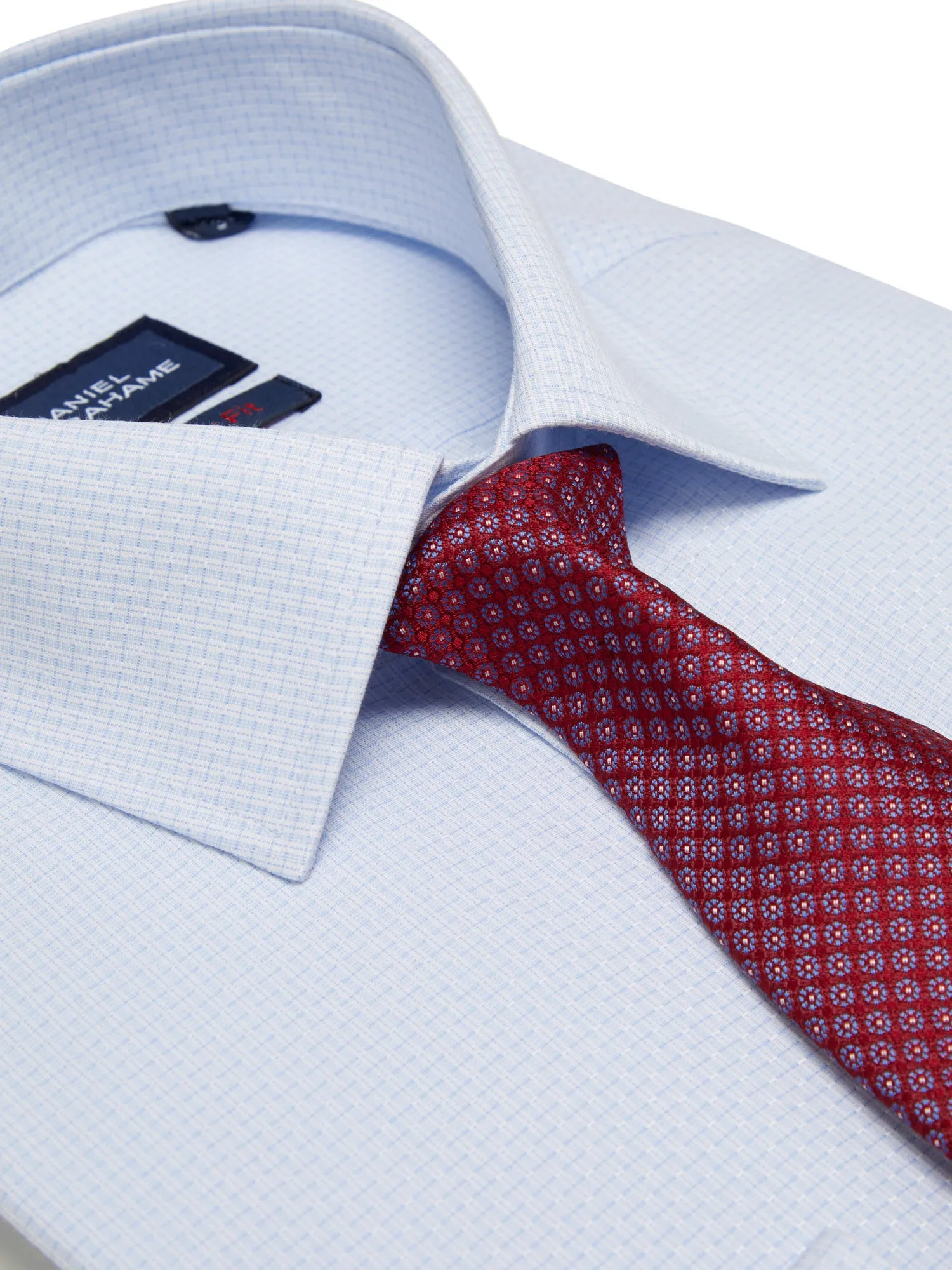 Daniel Grahame Gordon Long Sleeve Formal Shirt & Tie - Blue