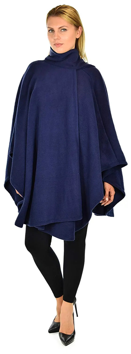 Dare2bStylish Women Poncho Style Fleece Cover Up with Muffler