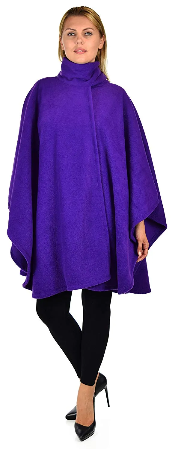 Dare2bStylish Women Poncho Style Fleece Cover Up with Muffler