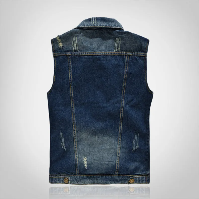 Dark Blue 23 Men Denim Vest