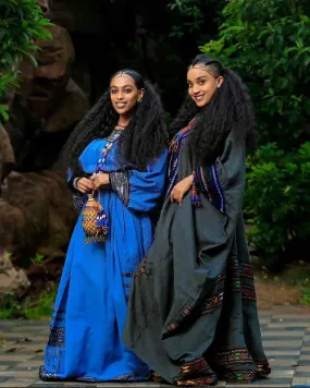 Darker Color Raya Habesha Dress Ethiopian Cultural Dress Raya Dress