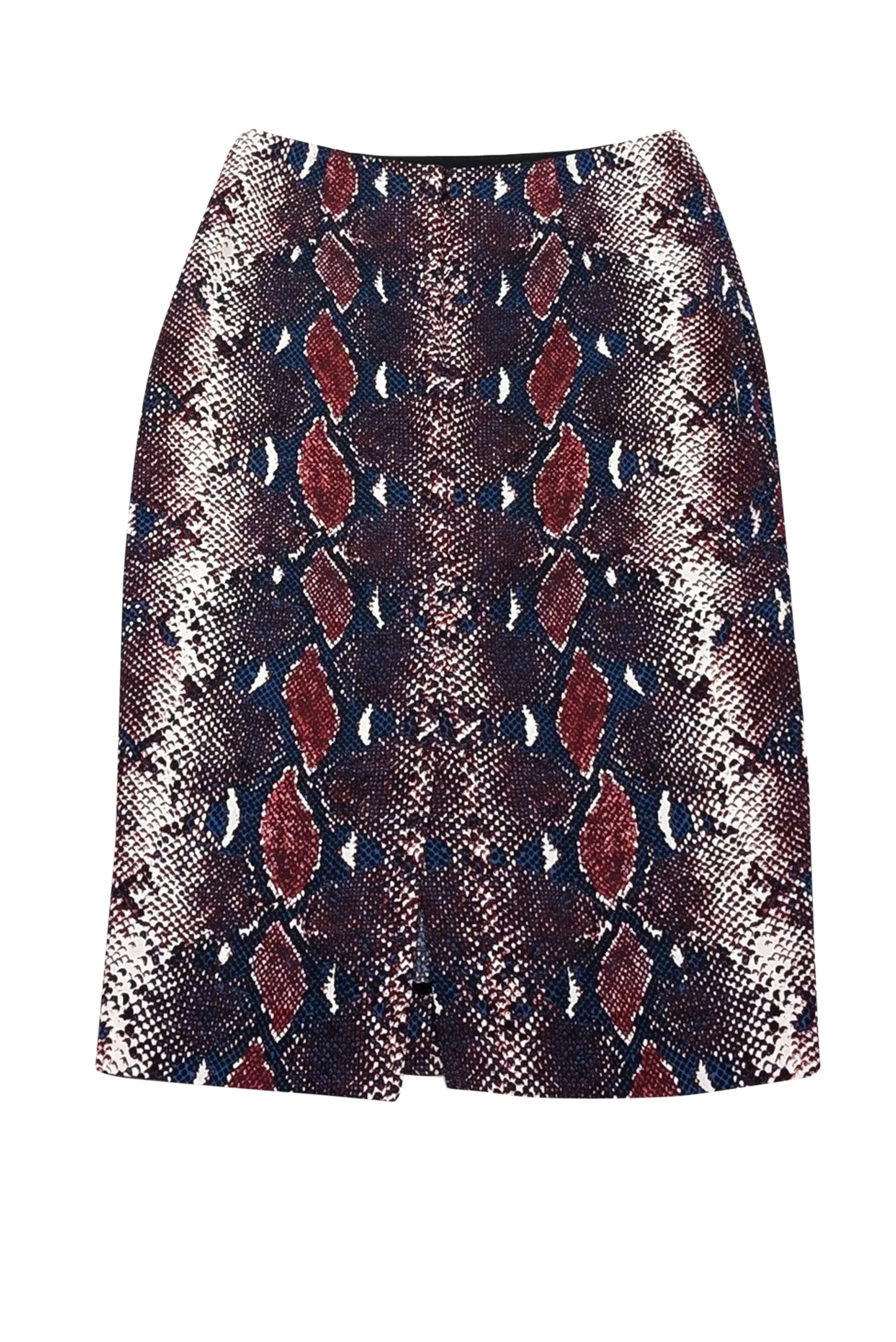 Diane von Furstenberg - Blue, Red, & White Snakeskin Print Pencil Skirt Sz 0