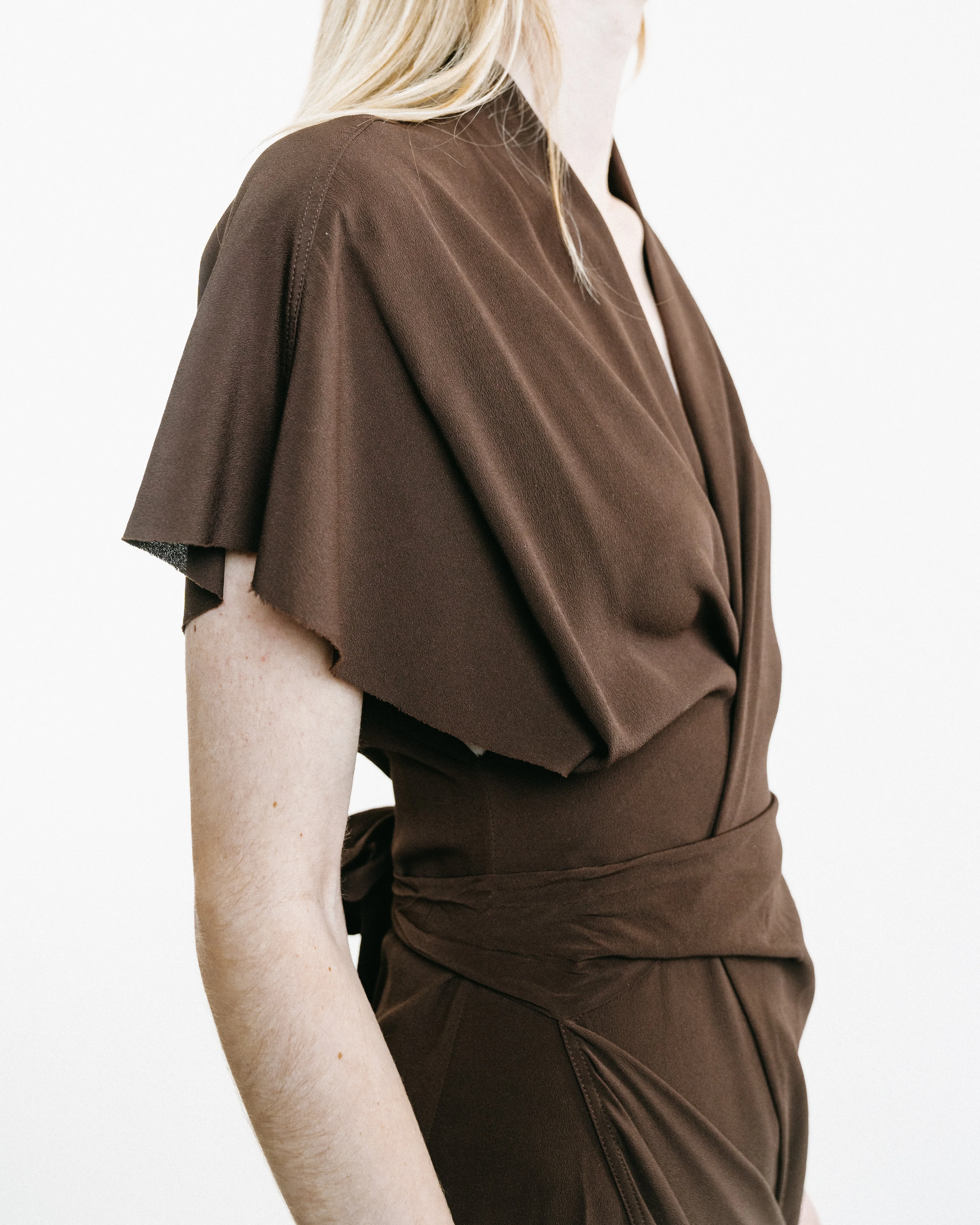 Draped Wrap Midi Dress