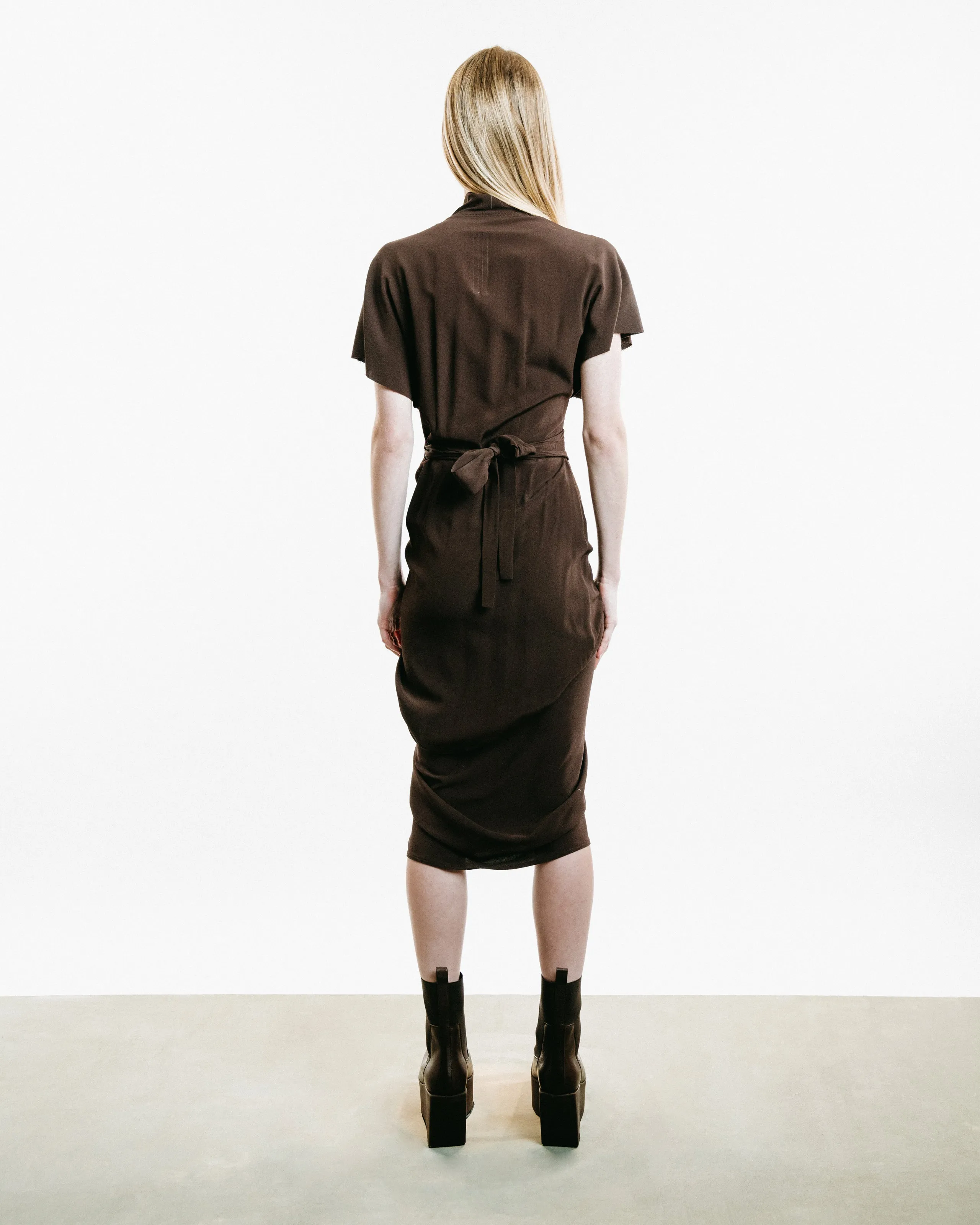 Draped Wrap Midi Dress
