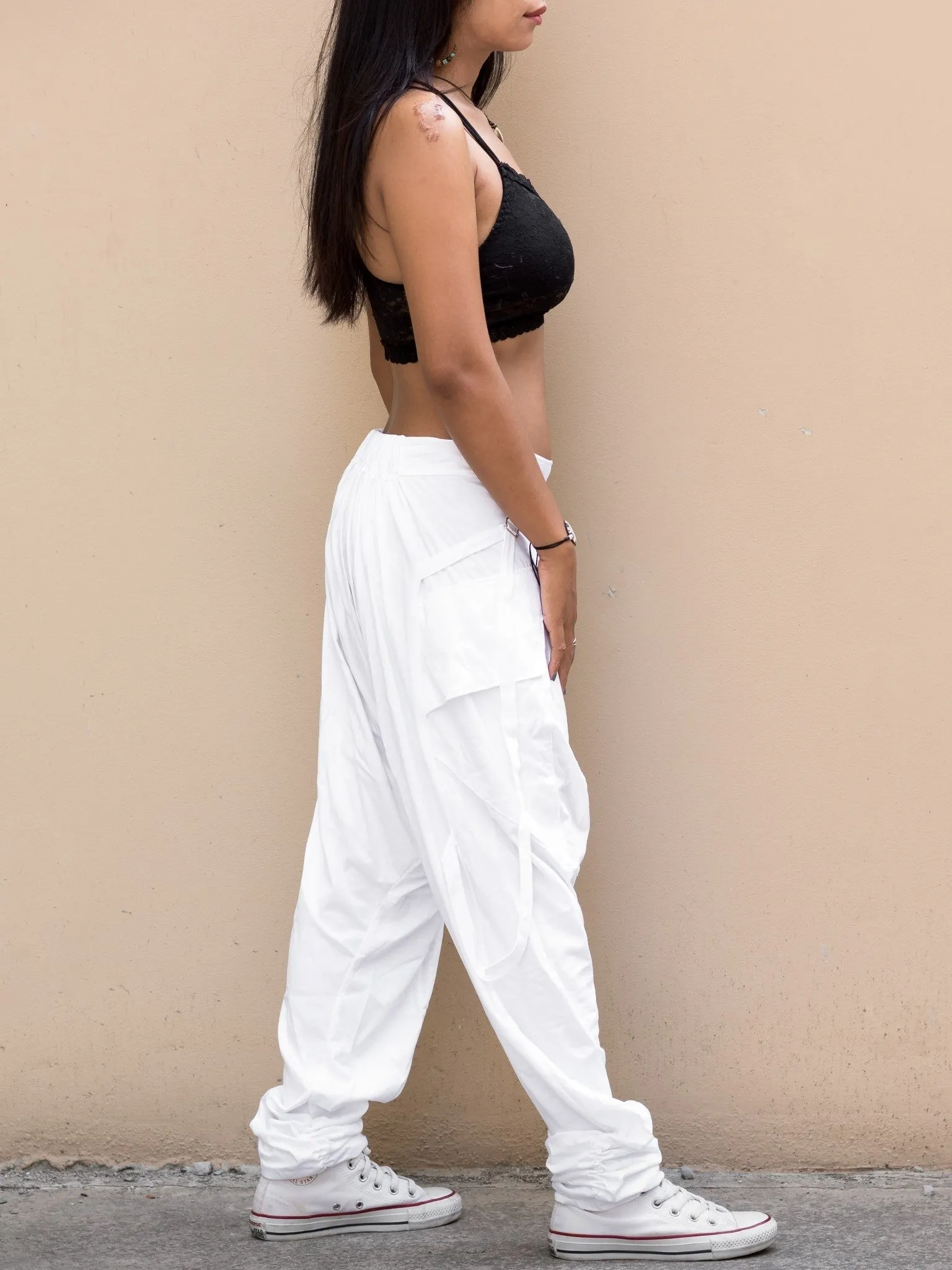 Drop Crotch Pants Kanlaya White