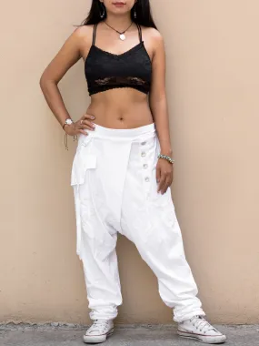 Drop Crotch Pants Kanlaya White