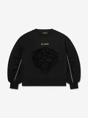 ED Hardy Girls Logo Sweatshirt in Black