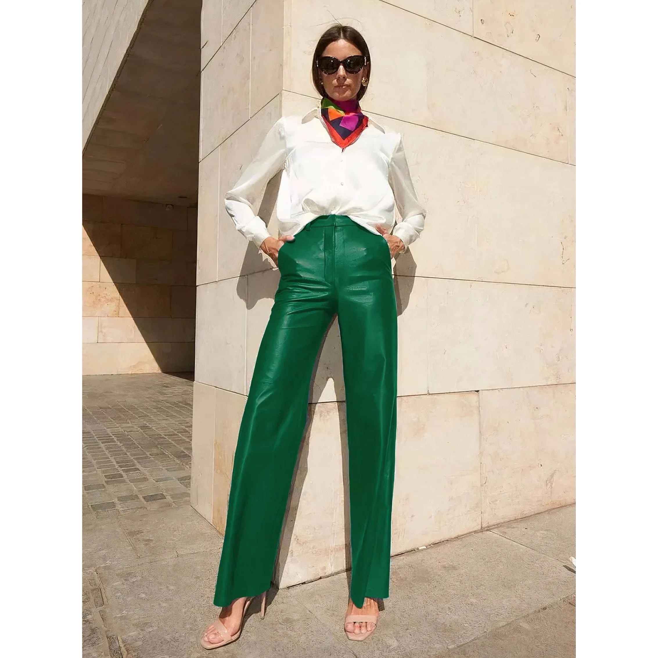 Elegant Slim High Waist Trousers